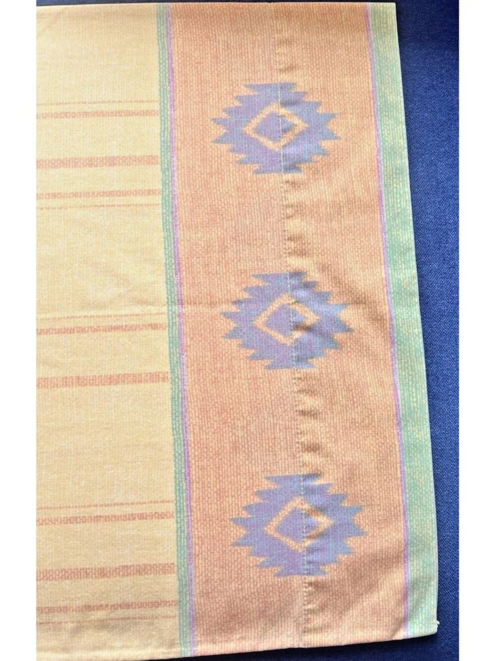 Aztec Southwest Queen Sheet Set Yellow Purple Orange VTG Westpoint Stevens USA